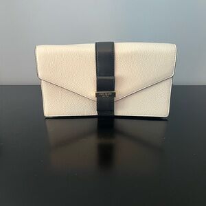 Kate Spade Black and White Leather Clutch